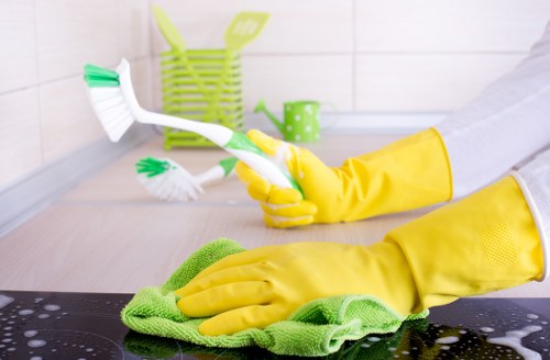 Clean and organised office interior maintained by cleaners in N5